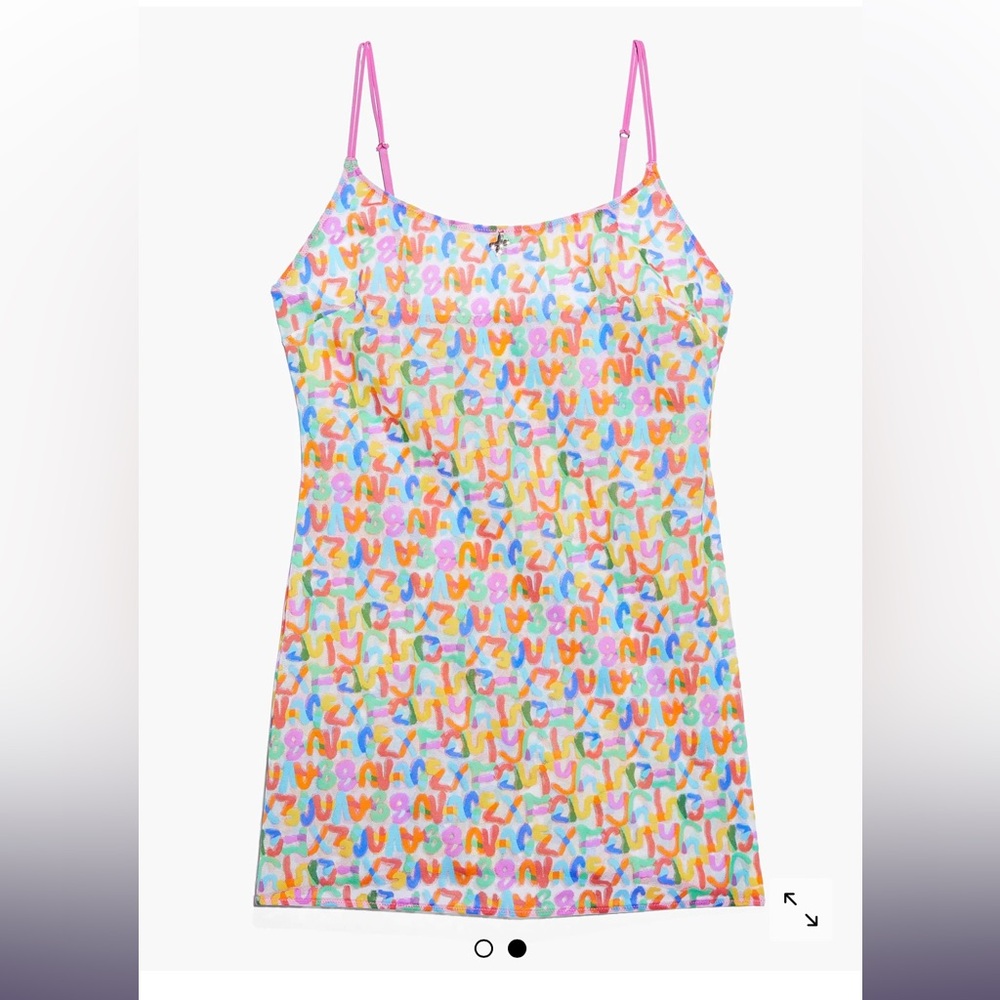 Savage X Fenty Tagged by Savage Lace Slip Multicolor Print - Picture 2 of 8